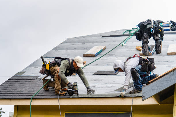 Professional Roofing technician working in Amston, CT